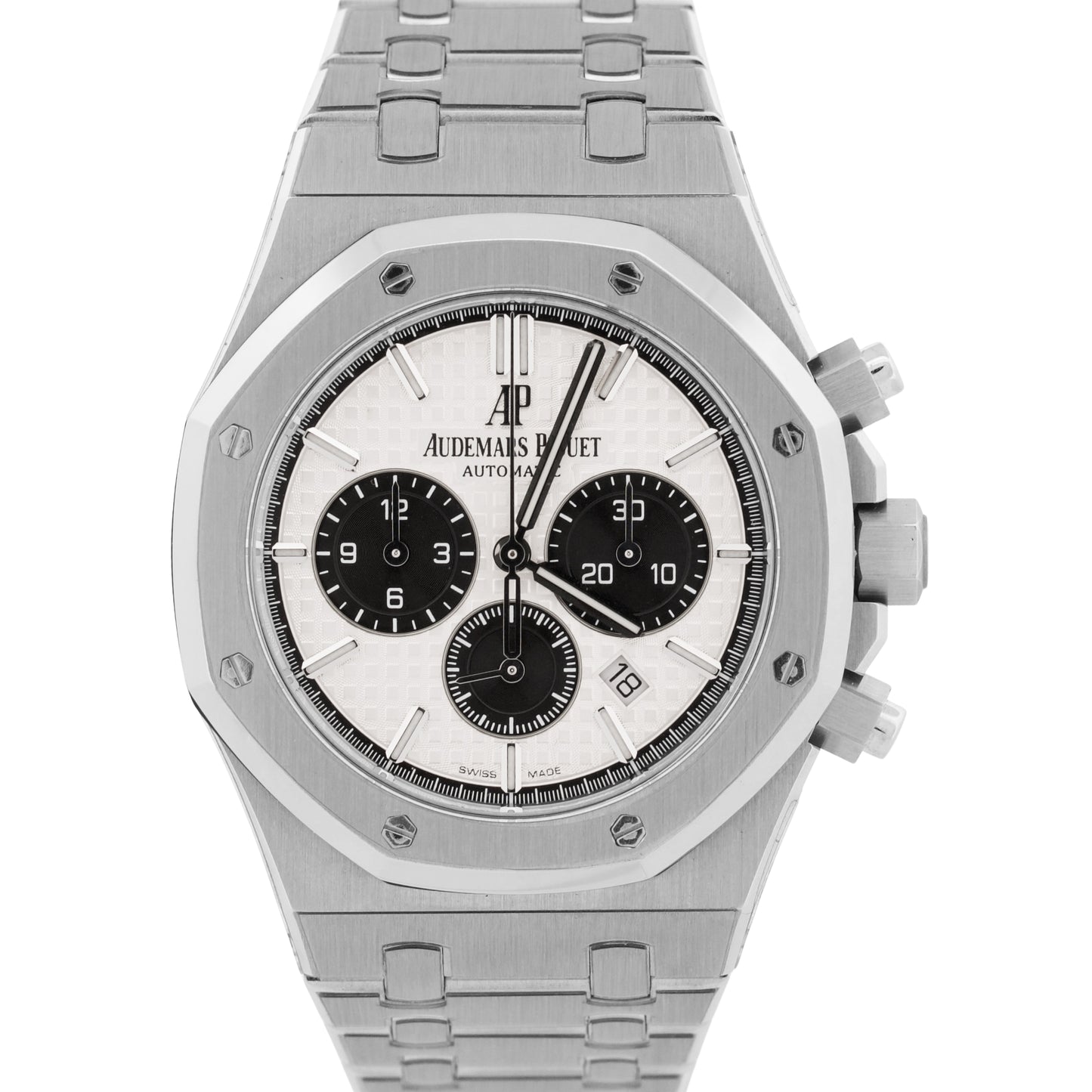 2018 PAPERS Audemars Piguet Royal Oak Chronograph PANDA Steel 41mm 26331ST BOX