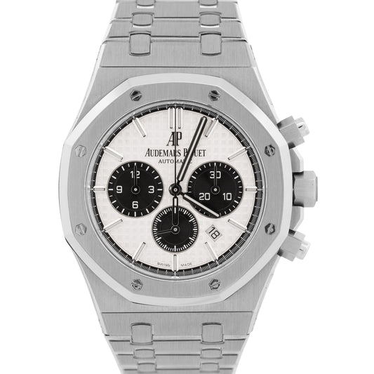 2018 PAPERS Audemars Piguet Royal Oak Chronograph PANDA Steel 41mm 26331ST BOX