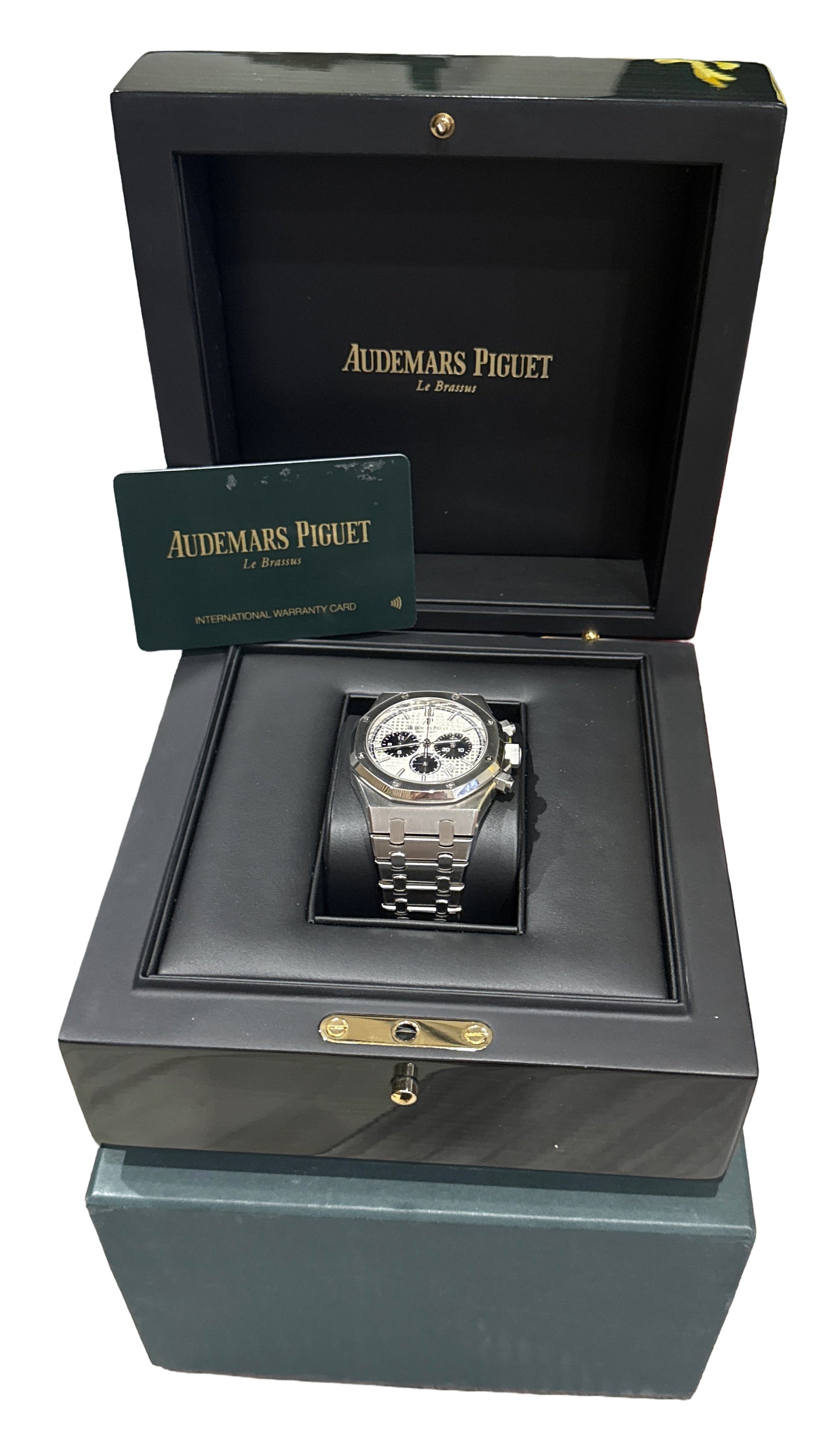 2018 PAPERS Audemars Piguet Royal Oak Chronograph PANDA Steel 41mm 26331ST BOX