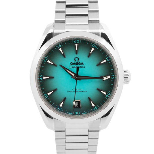NEW PAPERS Omega Seamaster Aqua Terra TEAL Steel 41mm 220.10.41.21.03.006 BOX