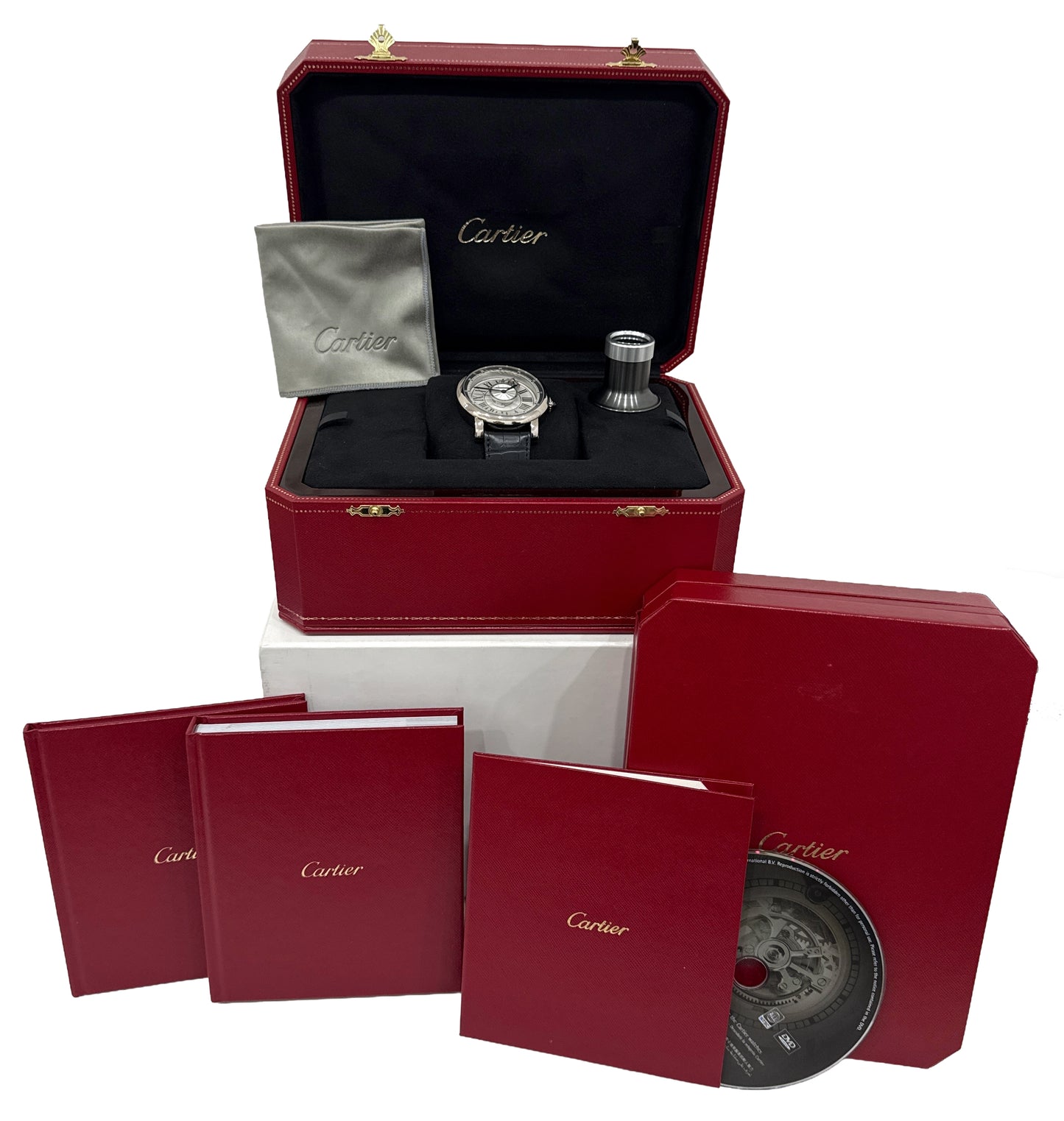 PAPERS Cartier Rotonde Astrotourbillion 47mm 18K Gold Manual 3307 W1556204 BOX