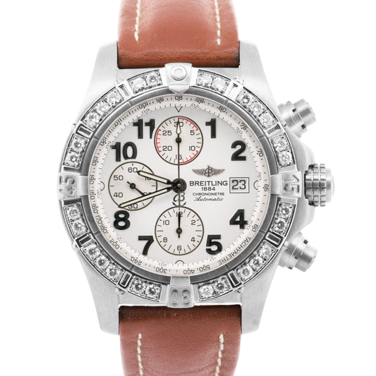 Breitling Avenger Chronograph Titanium 44mm WHITE DIAMOND Automatic E13360 BOX
