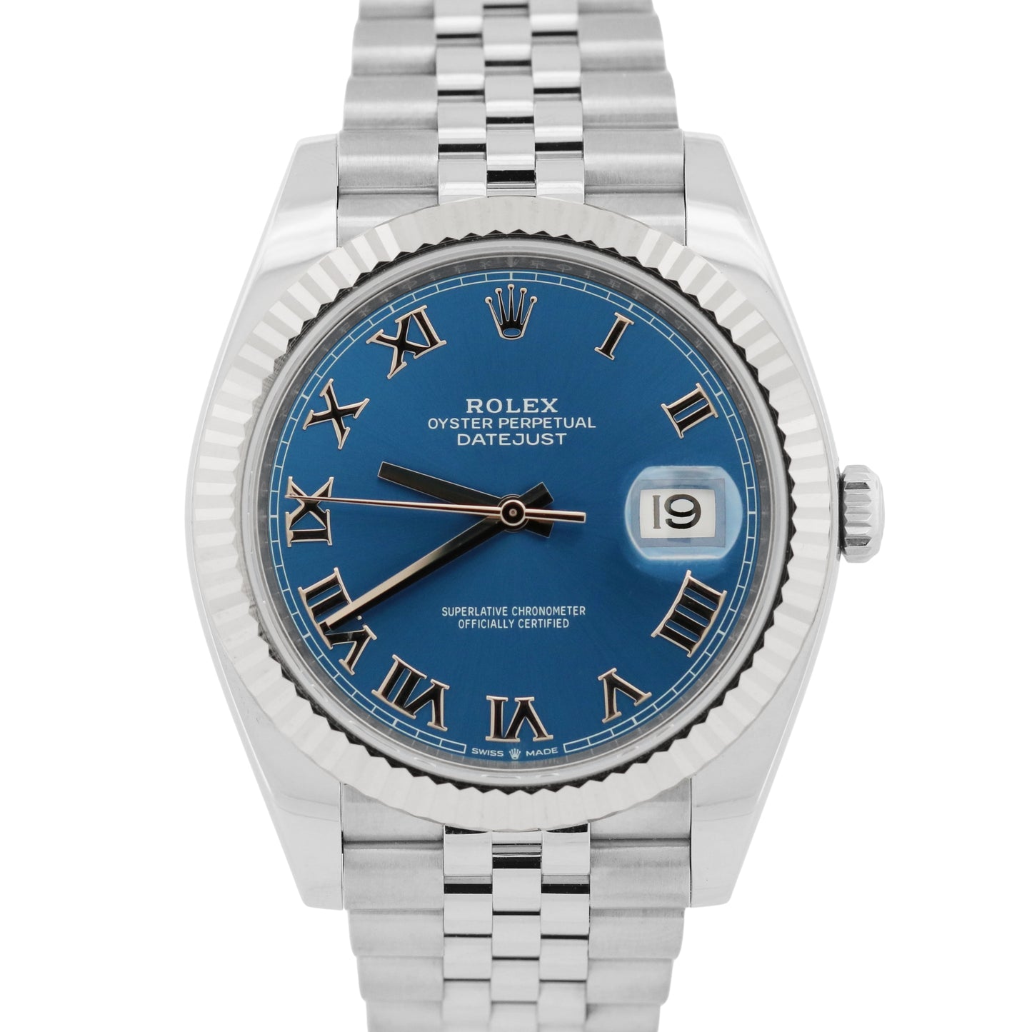 Rolex DateJust 41 AZZURRO BLUE ROMAN 18K Stainless Steel JUBILEE 41mm 126334