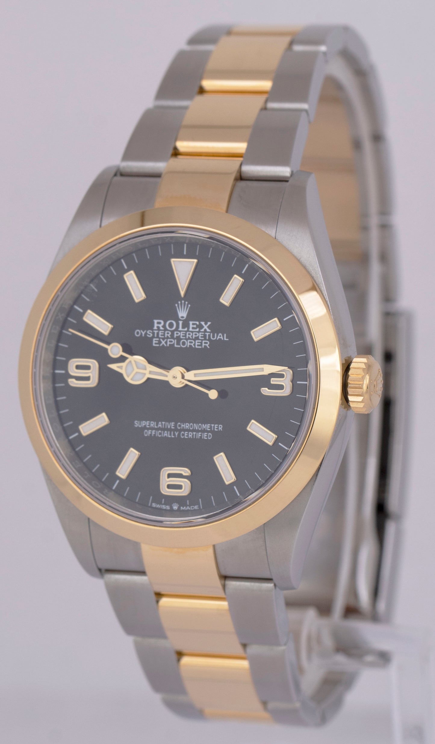 MINT PAPERS Rolex Explorer I Black Two-Tone Gold Steel 36mm 124273 Watch BOX