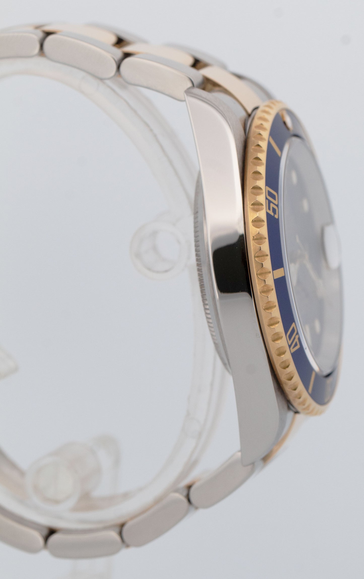 PAPERS Rolex Submariner 40mm Blue NO-HOLE 18K Yellow GOLD BUCKLE Watch 16613 BOX