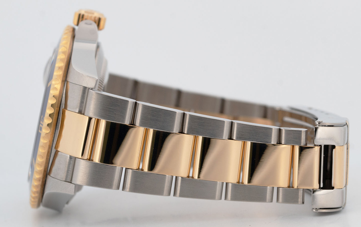 PAPERS Rolex Submariner 40mm Blue NO-HOLE 18K Yellow GOLD BUCKLE Watch 16613 BOX