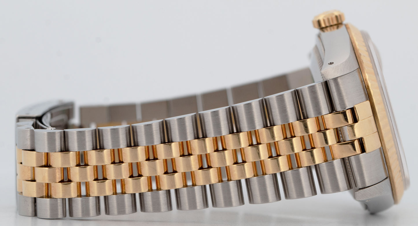 LNOS UNPOLISHED PAPERS Rolex DateJust 36mm HOUNDSTOOTH Jubilee Watch 16233 BOX