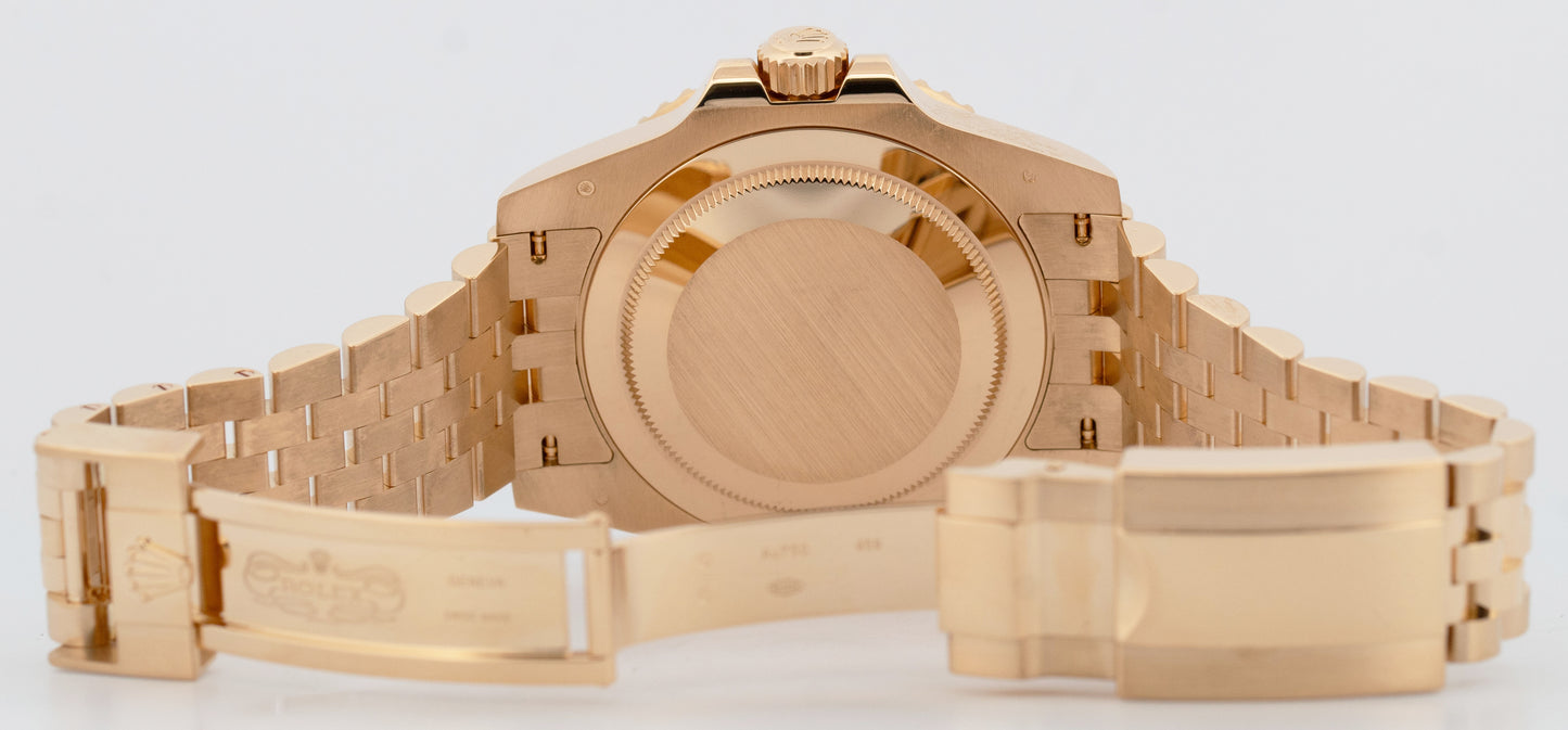 MINT 2023 PAPERS Rolex GMT-Master II Black 18K Gold JUBILEE 40mm 126718 GRNR BOX