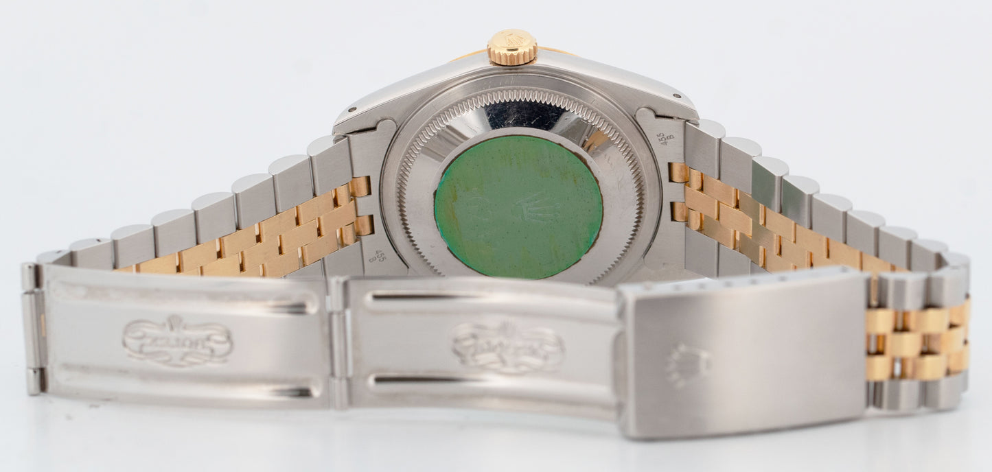 LNOS UNPOLISHED PAPERS Rolex DateJust 36mm HOUNDSTOOTH Jubilee Watch 16233 BOX