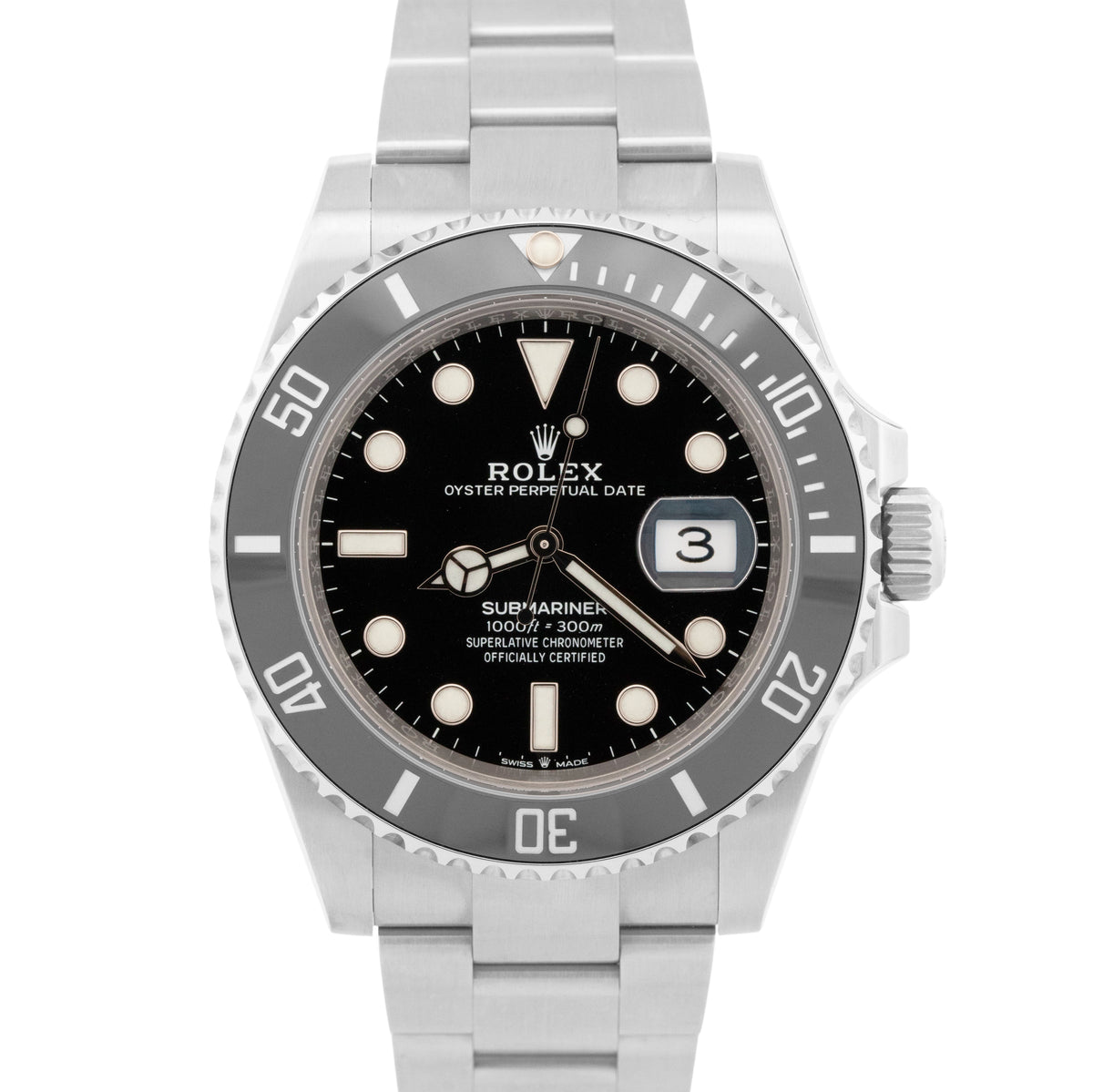 New Unworn Rolex Submariner 41mm Date Black Ceramic 126610 LN Watch Box Papers