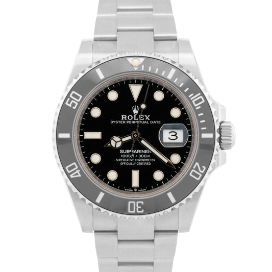 New Unworn Rolex Submariner 41mm Date Black Ceramic 126610 LN Watch Box Papers