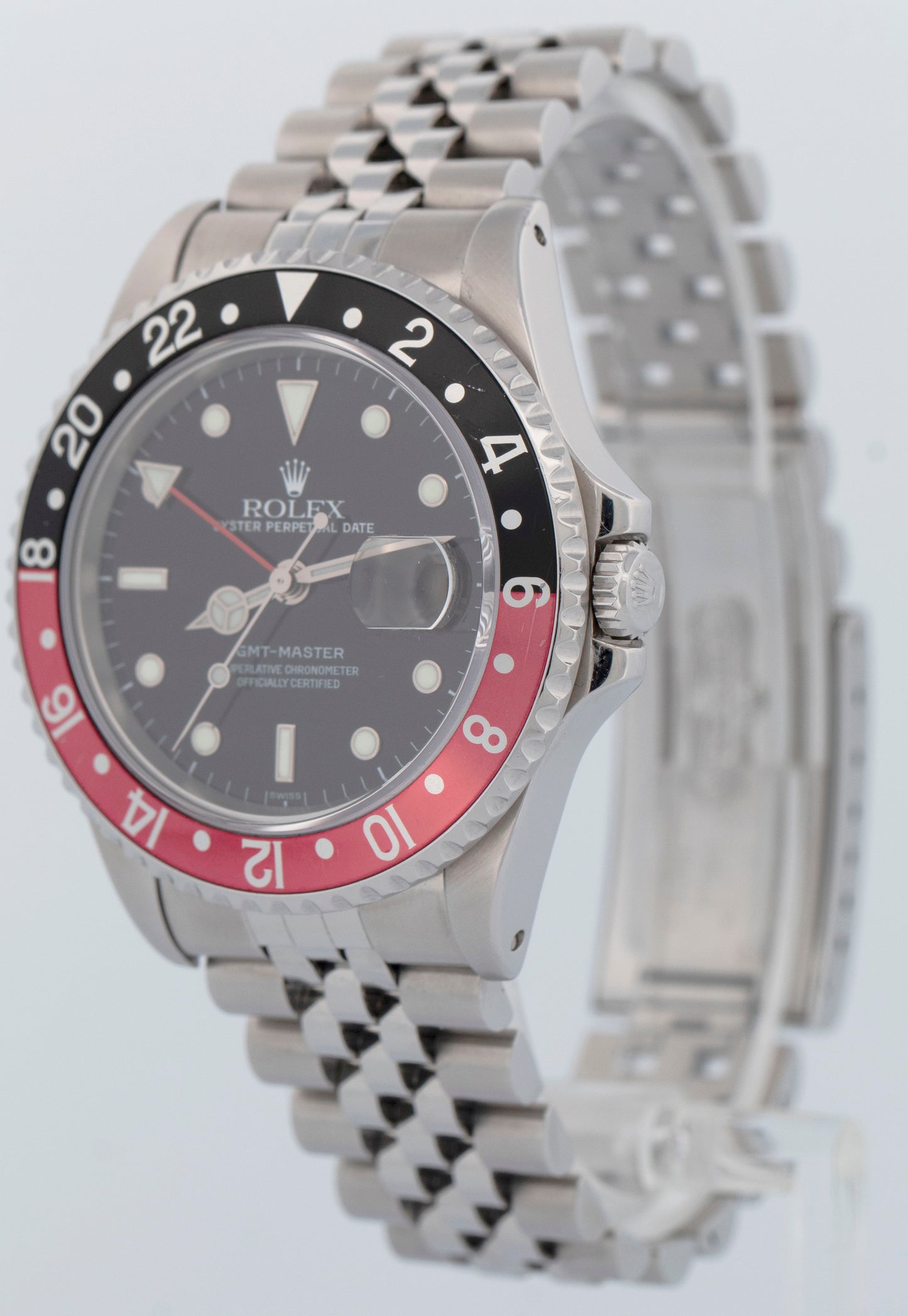 MINT 1991 Rolex GMT-Master COKE 40mm Jubilee Stainless Black Red Watch 16700