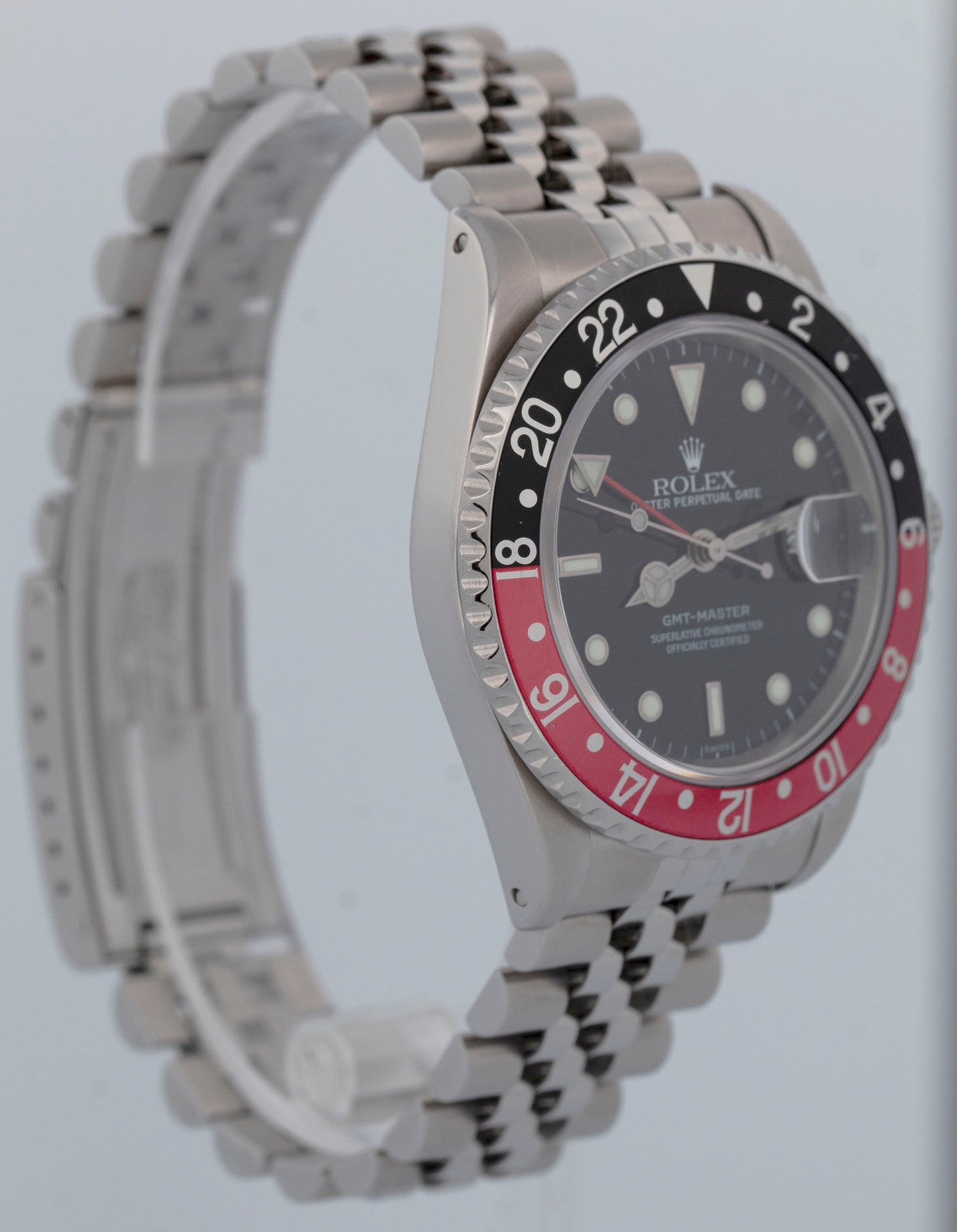 MINT 1991 Rolex GMT-Master COKE 40mm Jubilee Stainless Black Red Watch 16700
