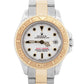 Ladies Rolex Yacht-Master 29mm 69623 White 18K Yellow Gold Steel Date Dive Watch