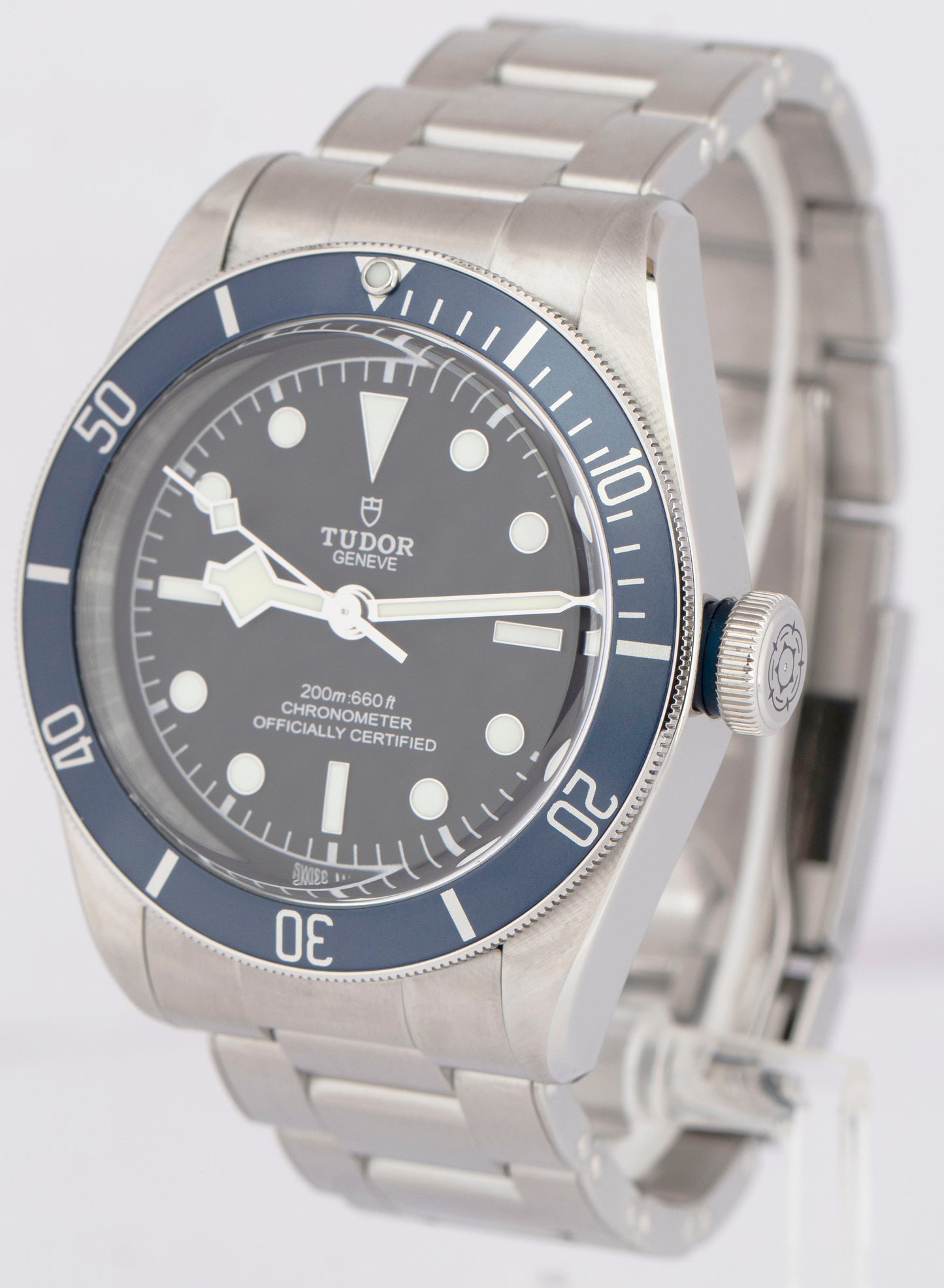 MINT Tudor Black Bay Heritage BLUE Automatic 41mm Stainless Steel Watch 79230 B