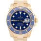 PAPERS Rolex Submariner Date 40mm Ceramic BLUE 18K Yellow 116618 LB Watch BOX
