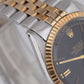 TOP CONDITION 1971 Rolex DateJust 36mm Black 14K Gold Two-Tone Steel Watch 1601