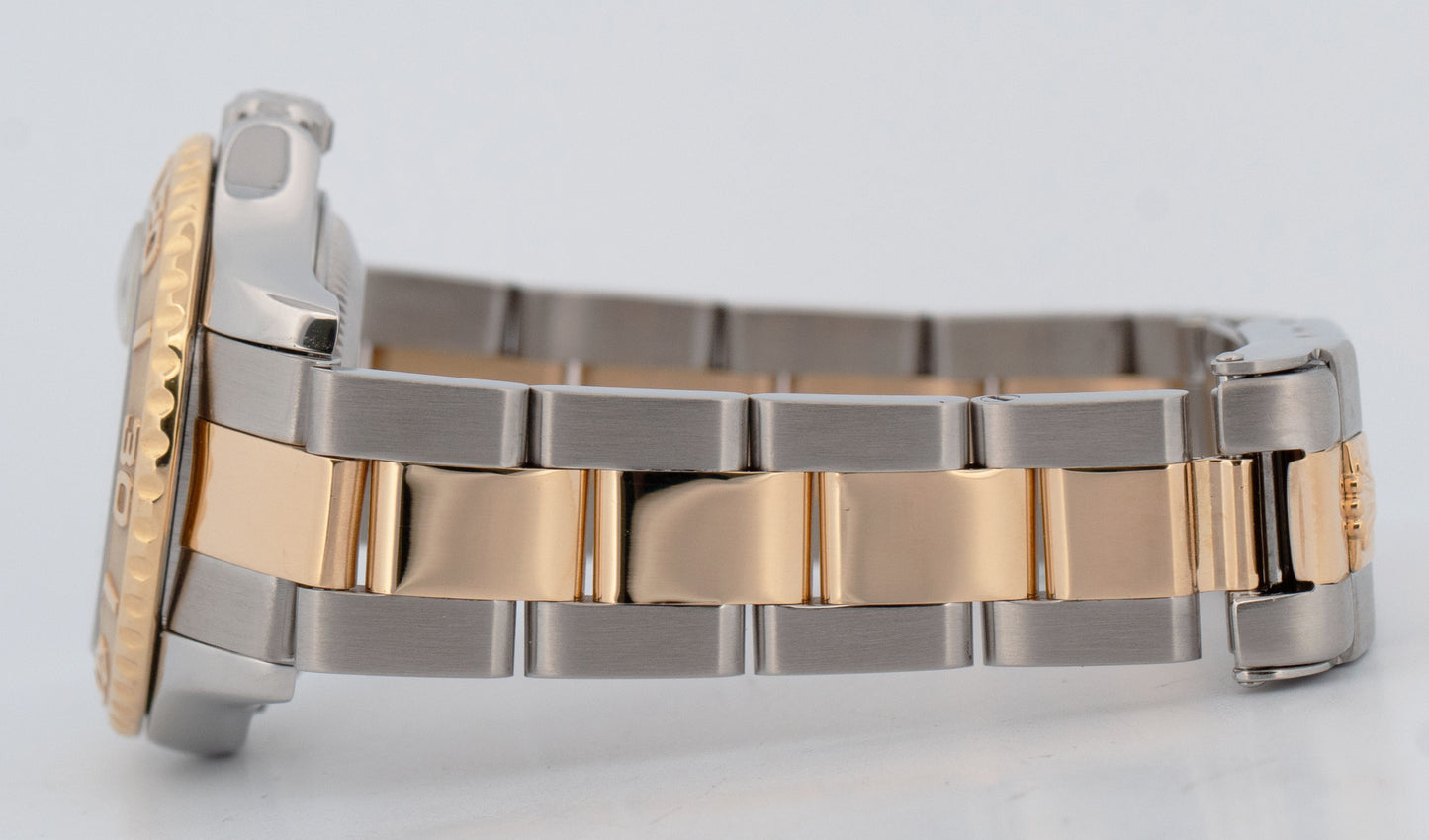 Ladies Rolex Yacht-Master 29mm 69623 White 18K Yellow Gold Steel Date Dive Watch