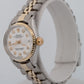 Ladies Rolex Date 26mm White DIAMOND Two-Tone JUBILEE Gold Fluted 6517 Watch