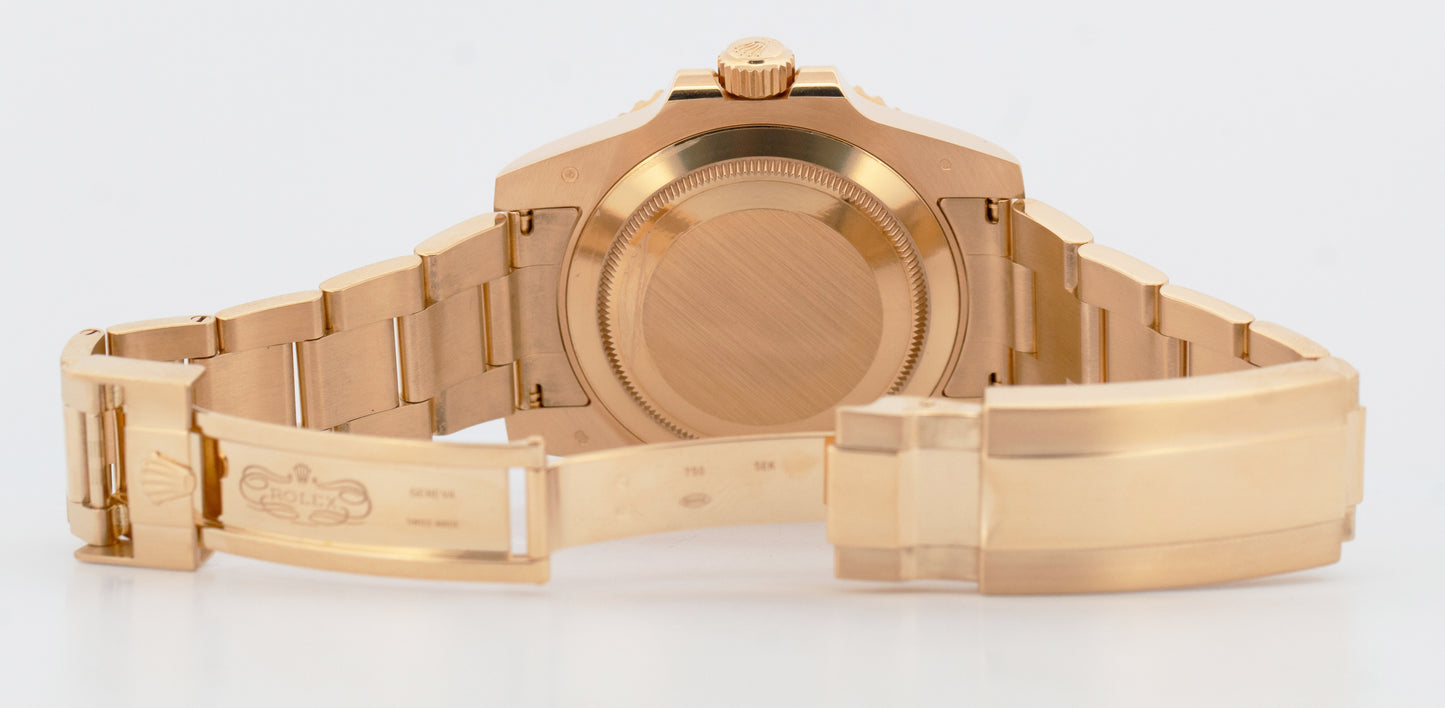 PAPERS Rolex Submariner Date 40mm Ceramic BLUE 18K Yellow 116618 LB Watch BOX