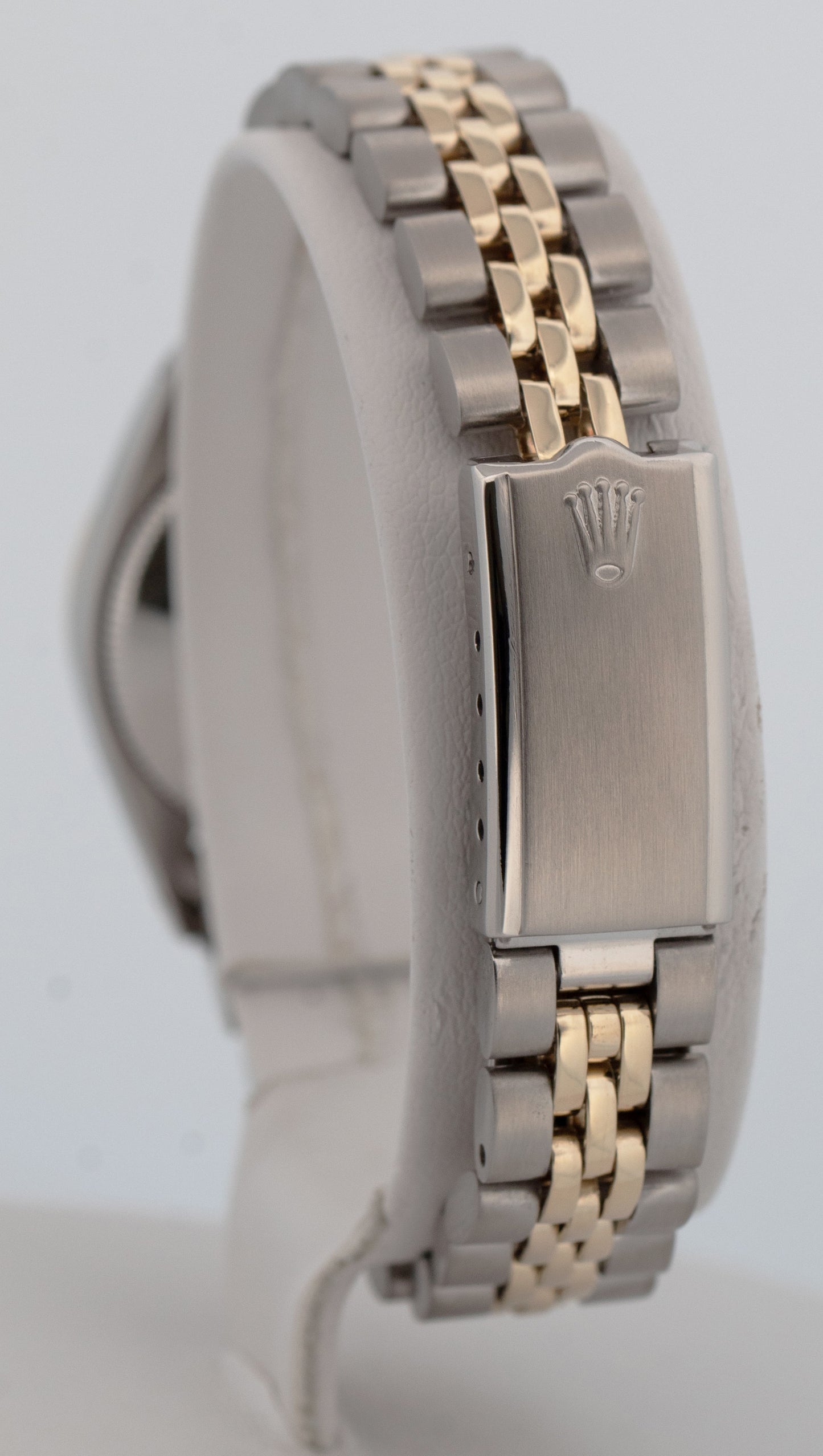 Ladies Rolex Date 26mm White DIAMOND Two-Tone JUBILEE Gold Fluted 6517 Watch