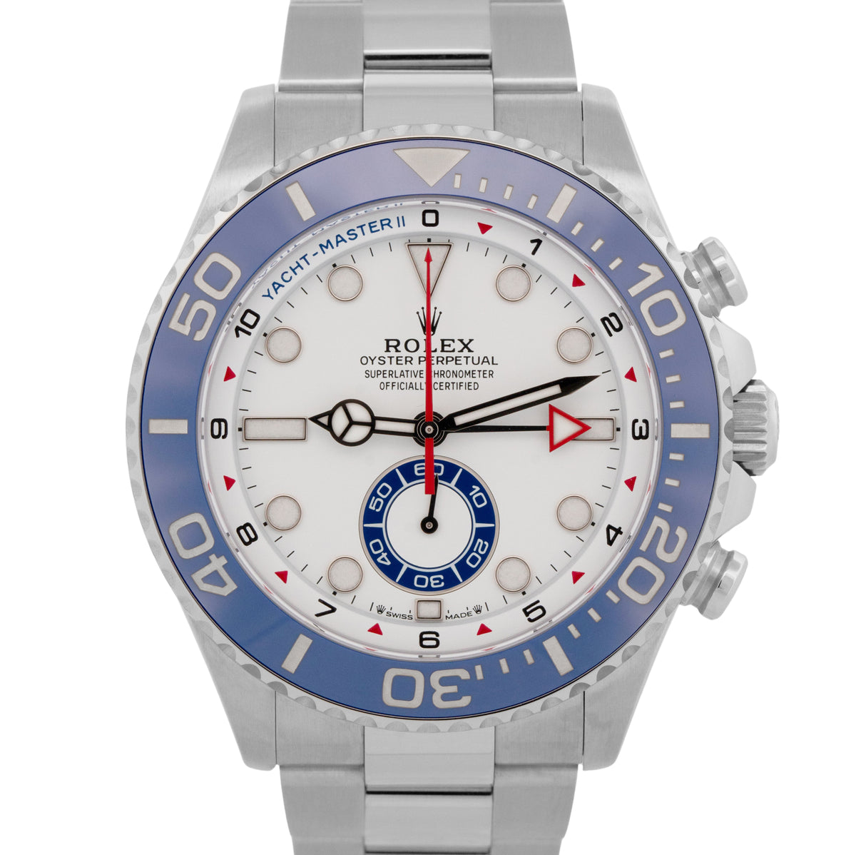 New August 2026 Rolex Yacht-Master II 126680 White Steel 44mm Watch Box Papers