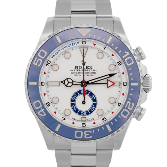 New August 2026 Rolex Yacht-Master II 126680 White Steel 44mm Watch Box Papers