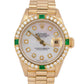 MINT Ladies Rolex DateJust President 26mm Diamond Emerald 18K Gold 69178 Watch