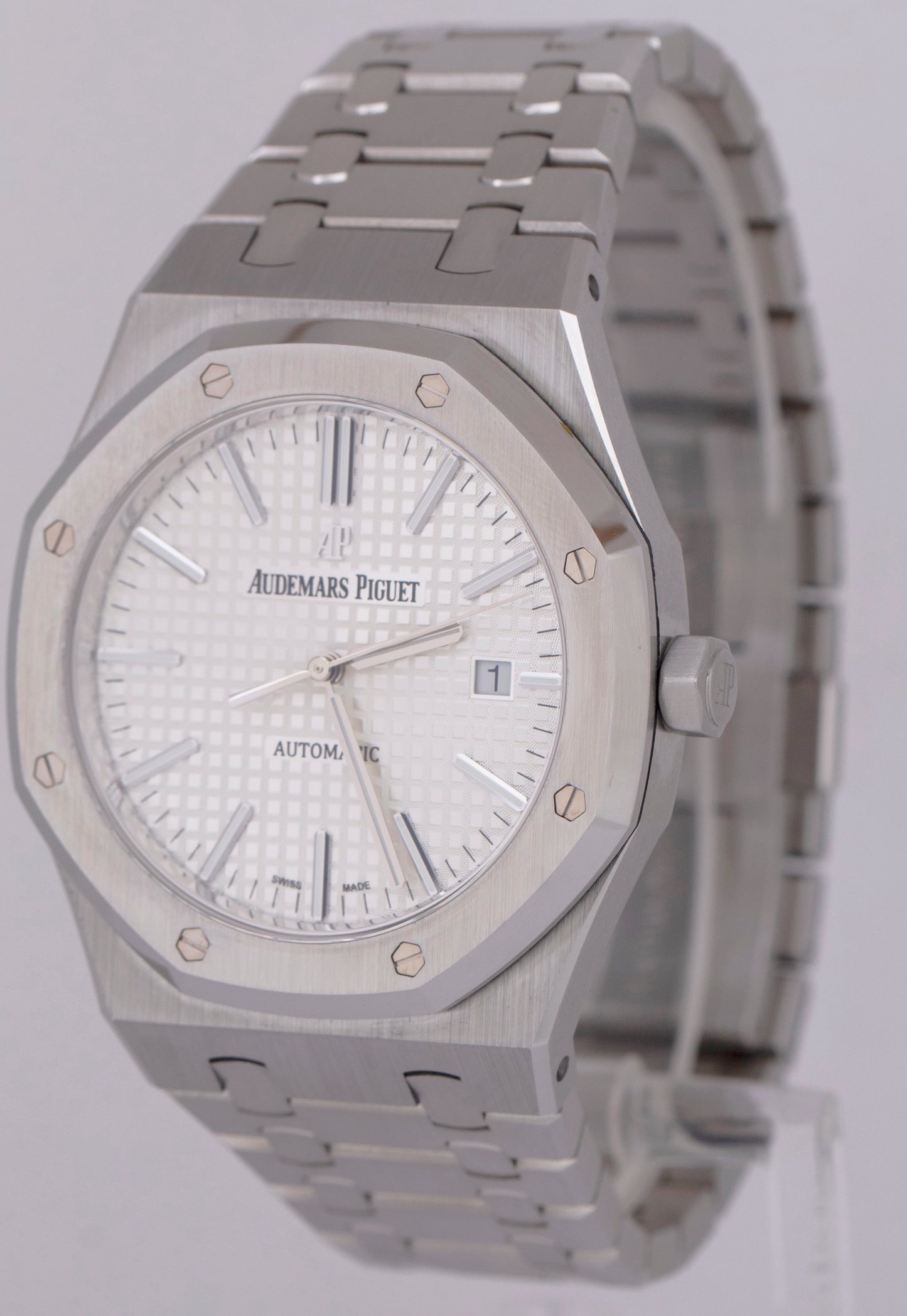 MINT Audemars Piguet Royal Oak White Steel 41mm Watch 15400ST.OO.1220ST.02