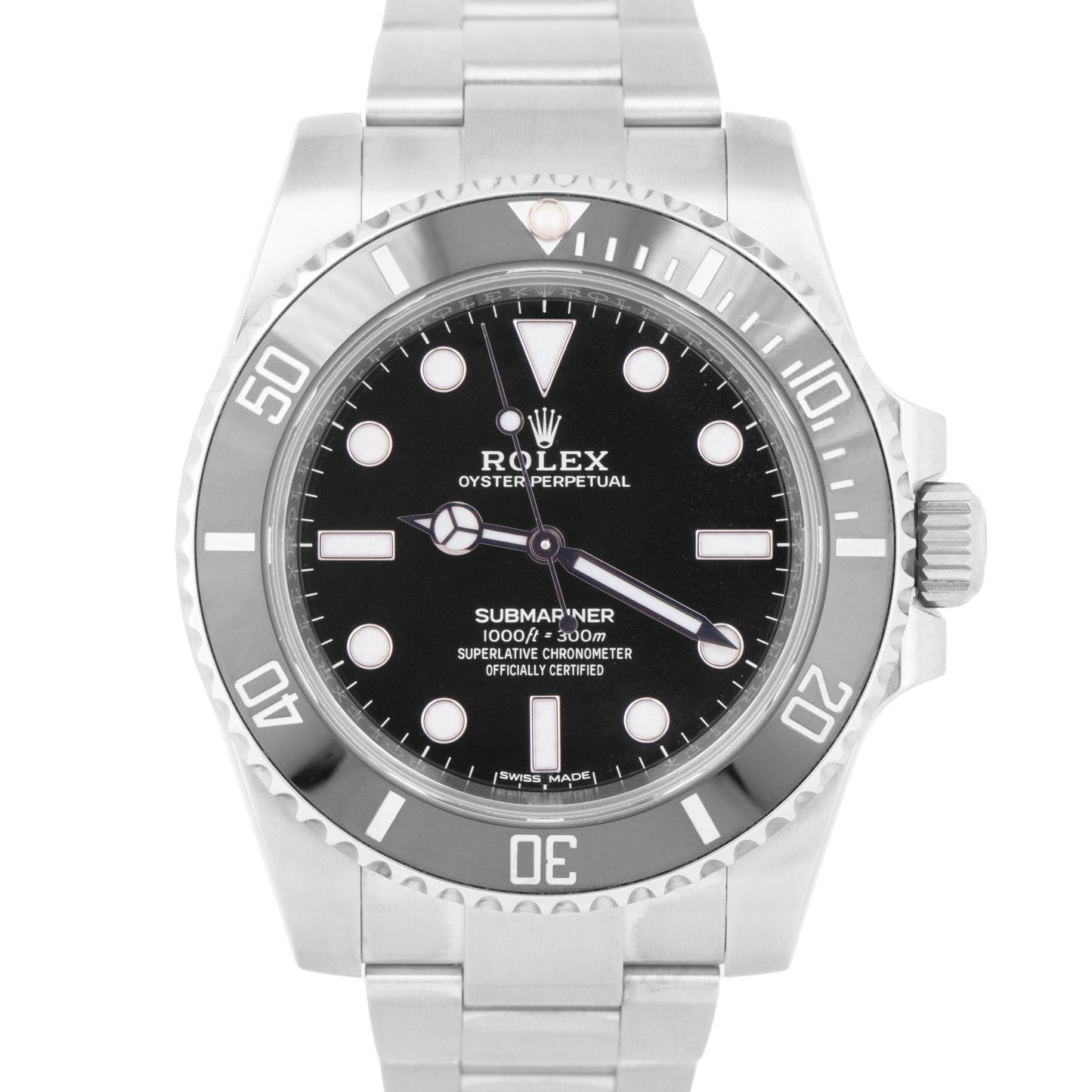 MINT 2019 Rolex Submariner No-Date Ceramic 40mm Oyster Stainless Watch 114060