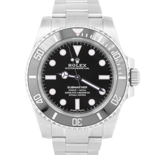 MINT 2019 Rolex Submariner No-Date Ceramic 40mm 114060 Oyster Stainless Watch