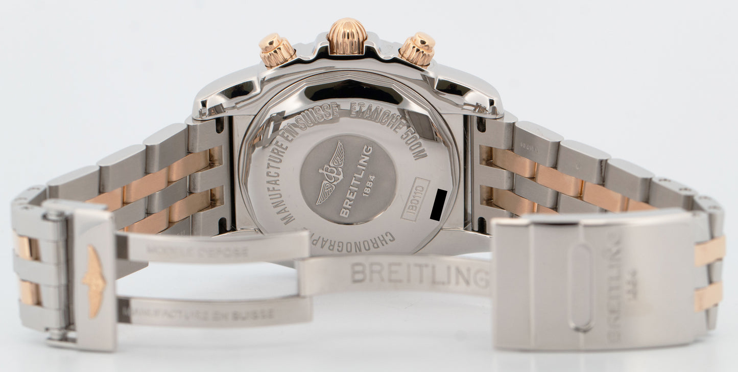 Breitling Chronomat Chronograph 44mm 18K Rose Gold Stainless IB0110 Watch BOX