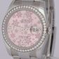 MINT Rolex DateJust 36mm FACTORY DIAMOND BEZEL Pink Floral Watch 116244 BOX