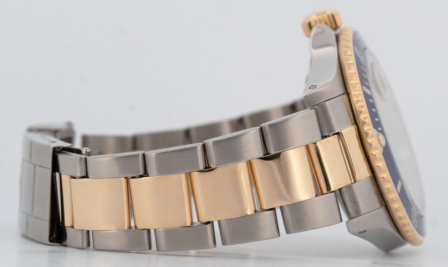 Rolex Submariner Date 40mm Champagne Serti Two-Tone 18K Gold Steel 16613 Watch