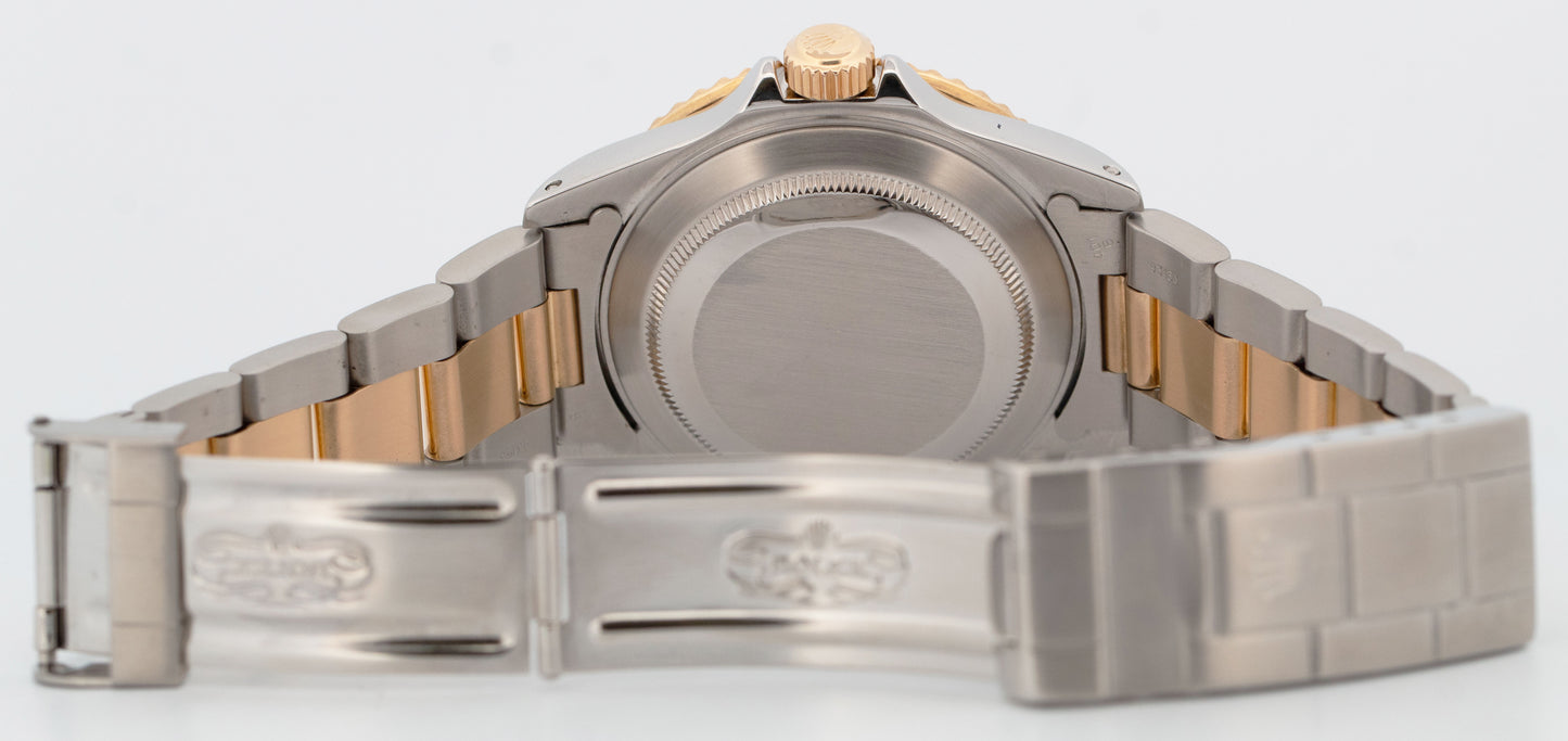 Rolex Submariner Date 40mm Champagne Serti Two-Tone 18K Gold Steel 16613 Watch