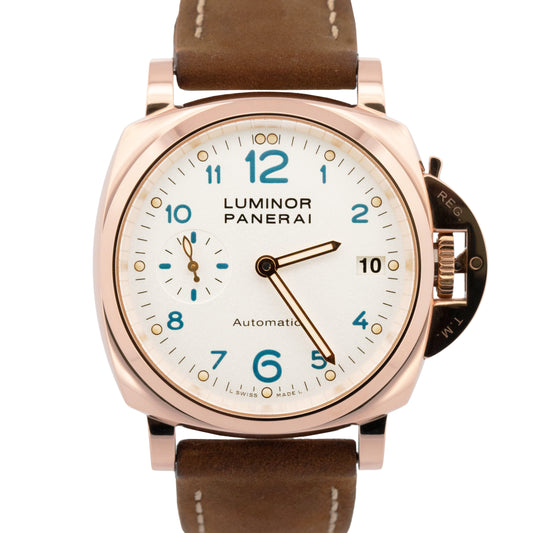 PAPERS Panerai Luminor Due PAM00756 White 18K ROSE GOLD 3 Day 38mm 756 Watch BOX