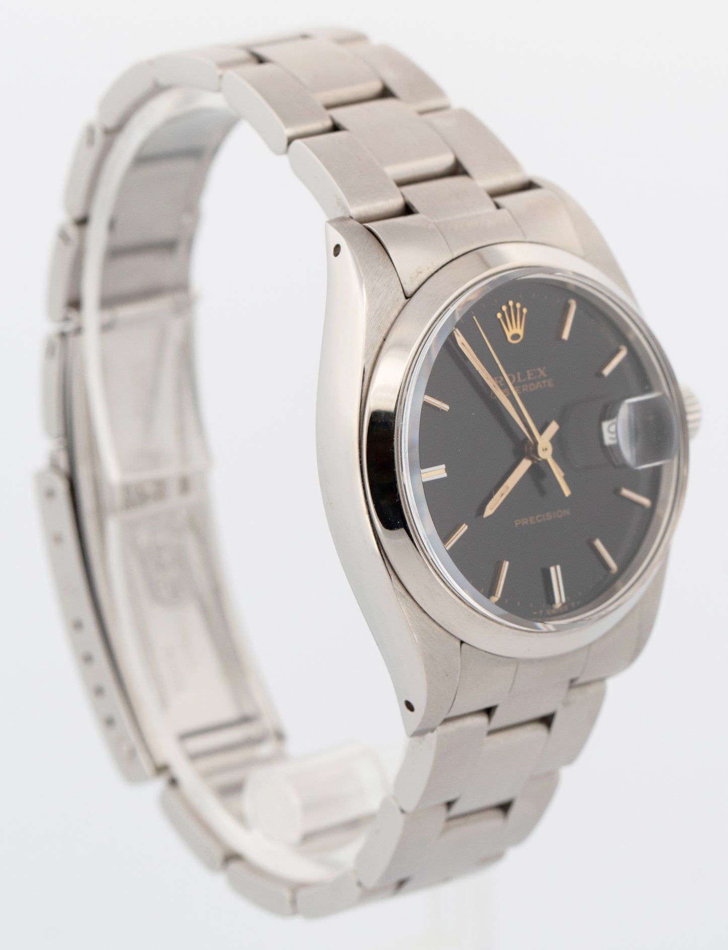 Rolex SERVICE CENTER Oysterdate Precision BLACK Stainless 34mm 6694 Watch BOX