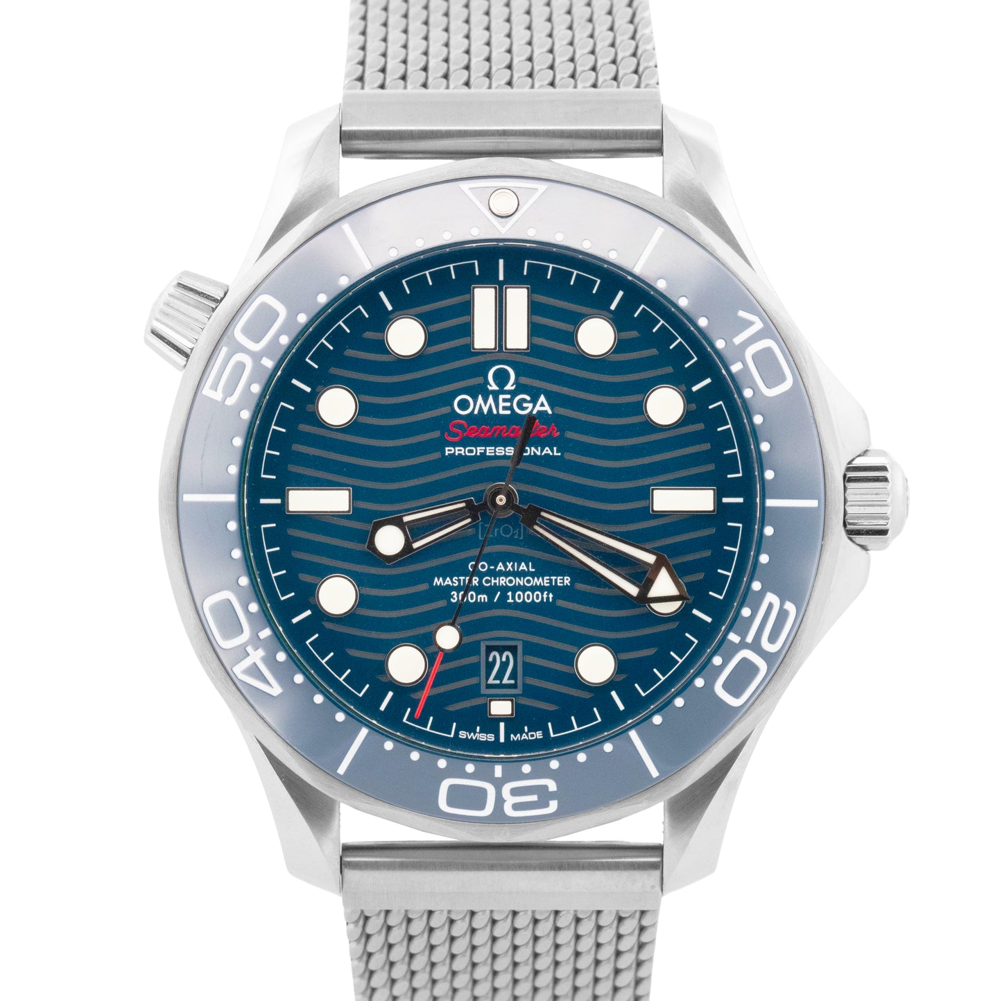 PAPERS Omega Seamaster Diver 42mm BLUE WAVE Date 210.30.42.20.03.001 Watch BOX