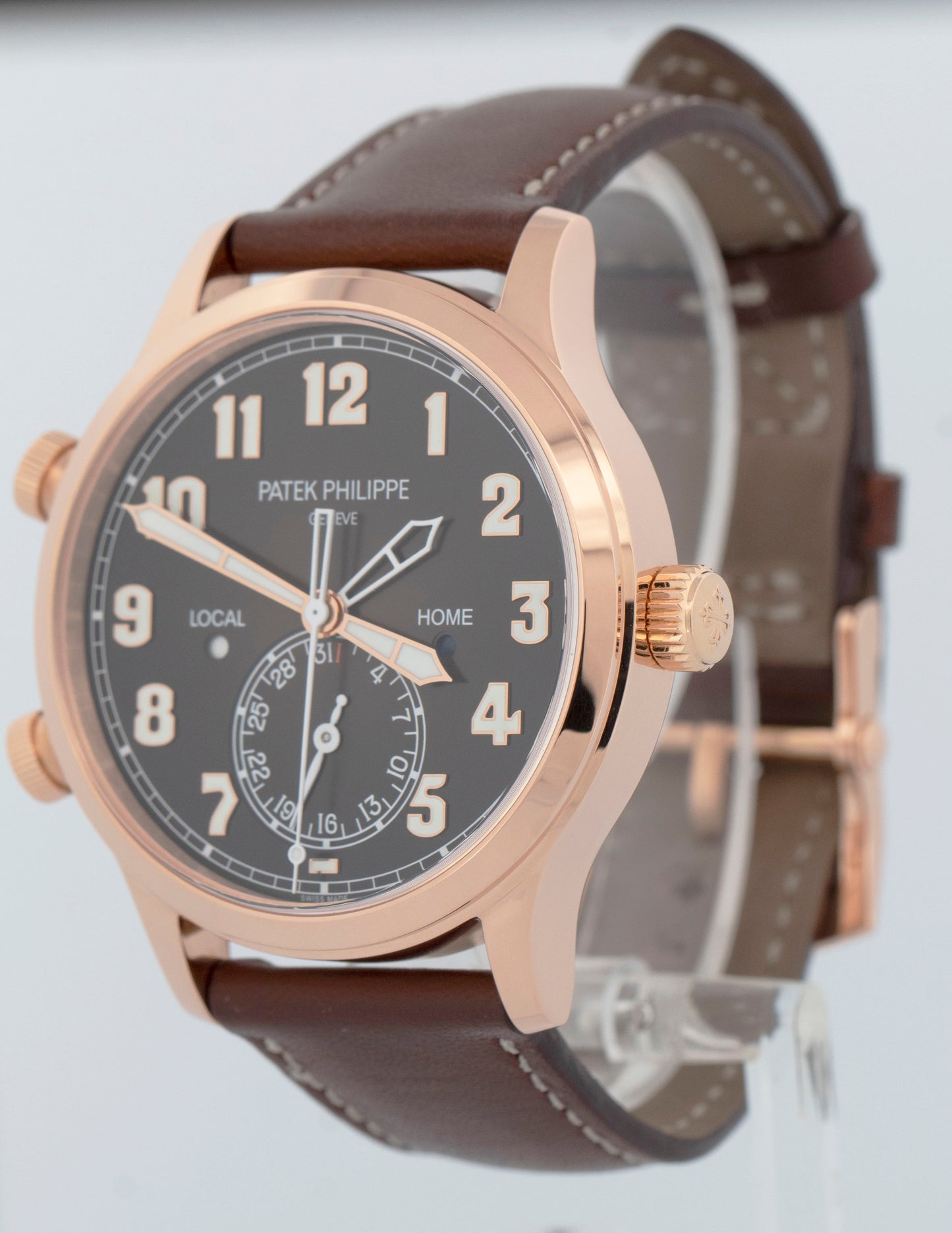 PAPERS Patek Philippe Calatrava Pilot Travel Time 18K GOLD 42mm 5524R Watch BOX