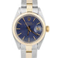 MINT Rolex Oyster Perpetual Date 26mm BLUE Two-Tone 18K Gold Fluted 6917 Watch