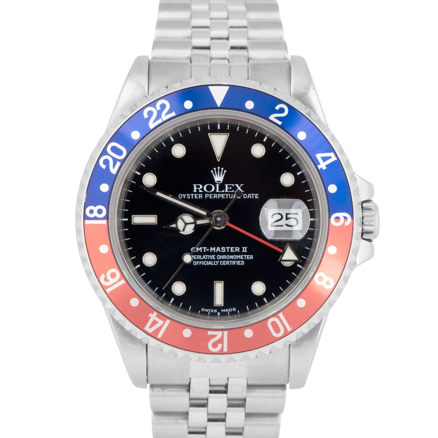 MINT Rolex GMT-Master II 'PEPSI' 40mm Blue Red Stainless JUBILEE Watch 16710