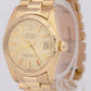 MINT Rolex DateJust President 31mm Midsize Champagne 18K Yellow Gold Watch 6827