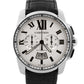 Cartier Calibre Chronograph 42mm White Roman Leather Date 3578 / W7100046 Watch