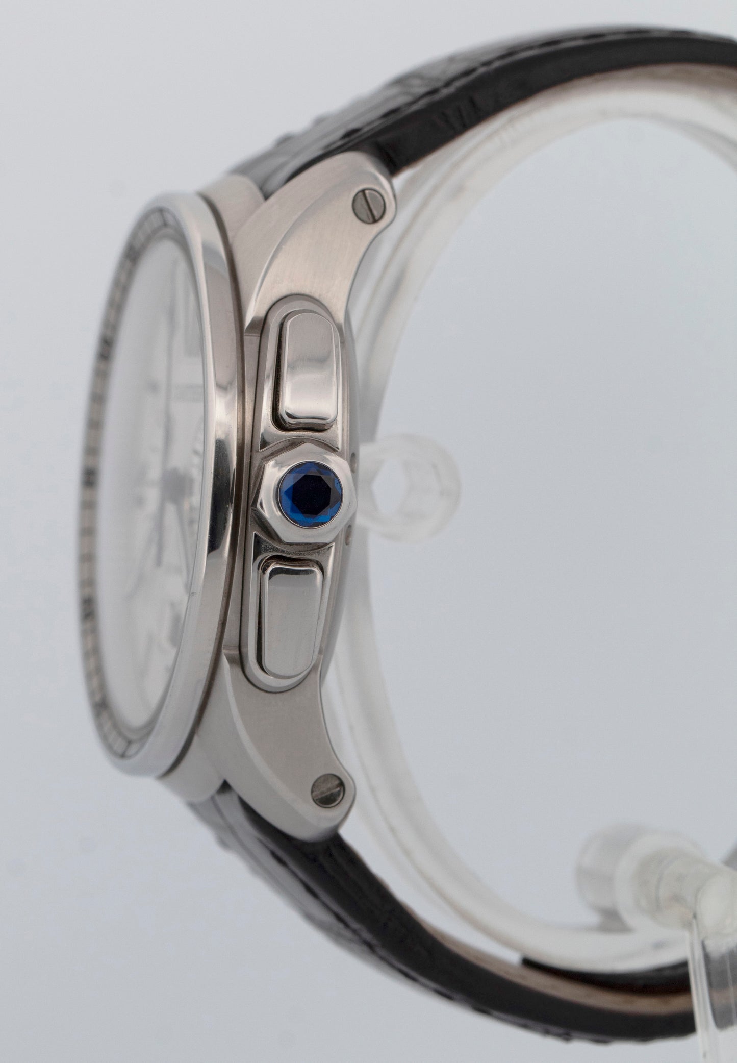 Cartier Calibre Chronograph 42mm White Roman Leather Date 3578 / W7100046 Watch