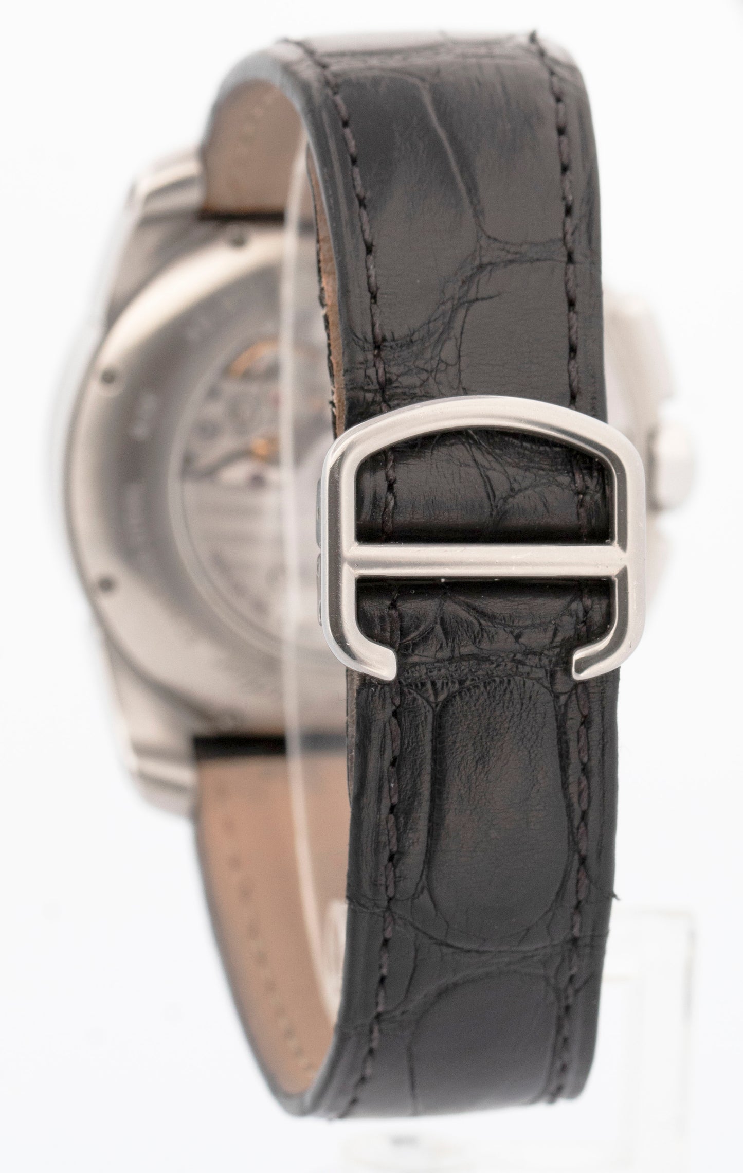 Cartier Calibre Chronograph 42mm White Roman Leather Date 3578 / W7100046 Watch