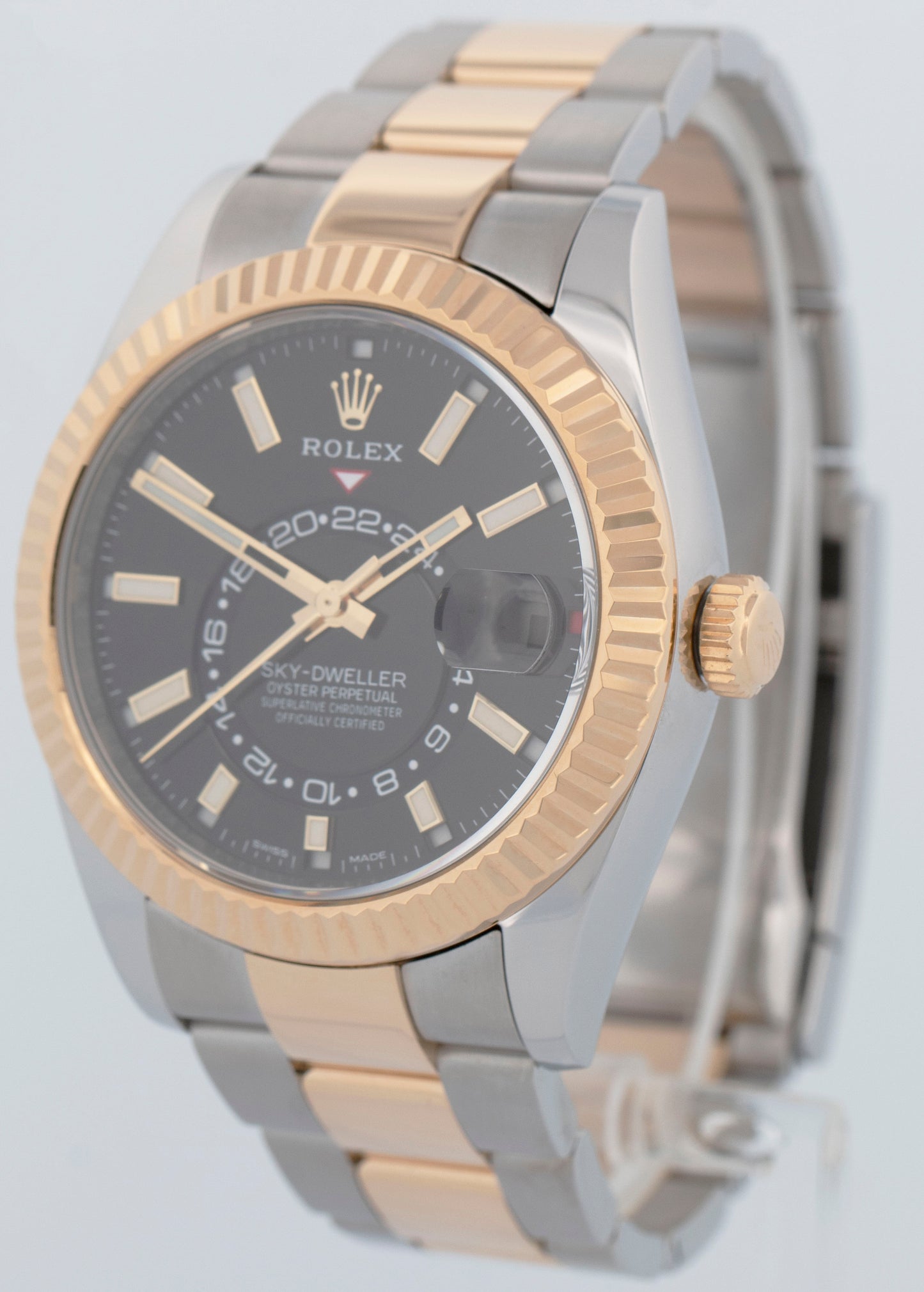 MINT PAPERS Rolex Sky-Dweller Two-Tone 18K Gold Black 42mm 326933 Watch BOX