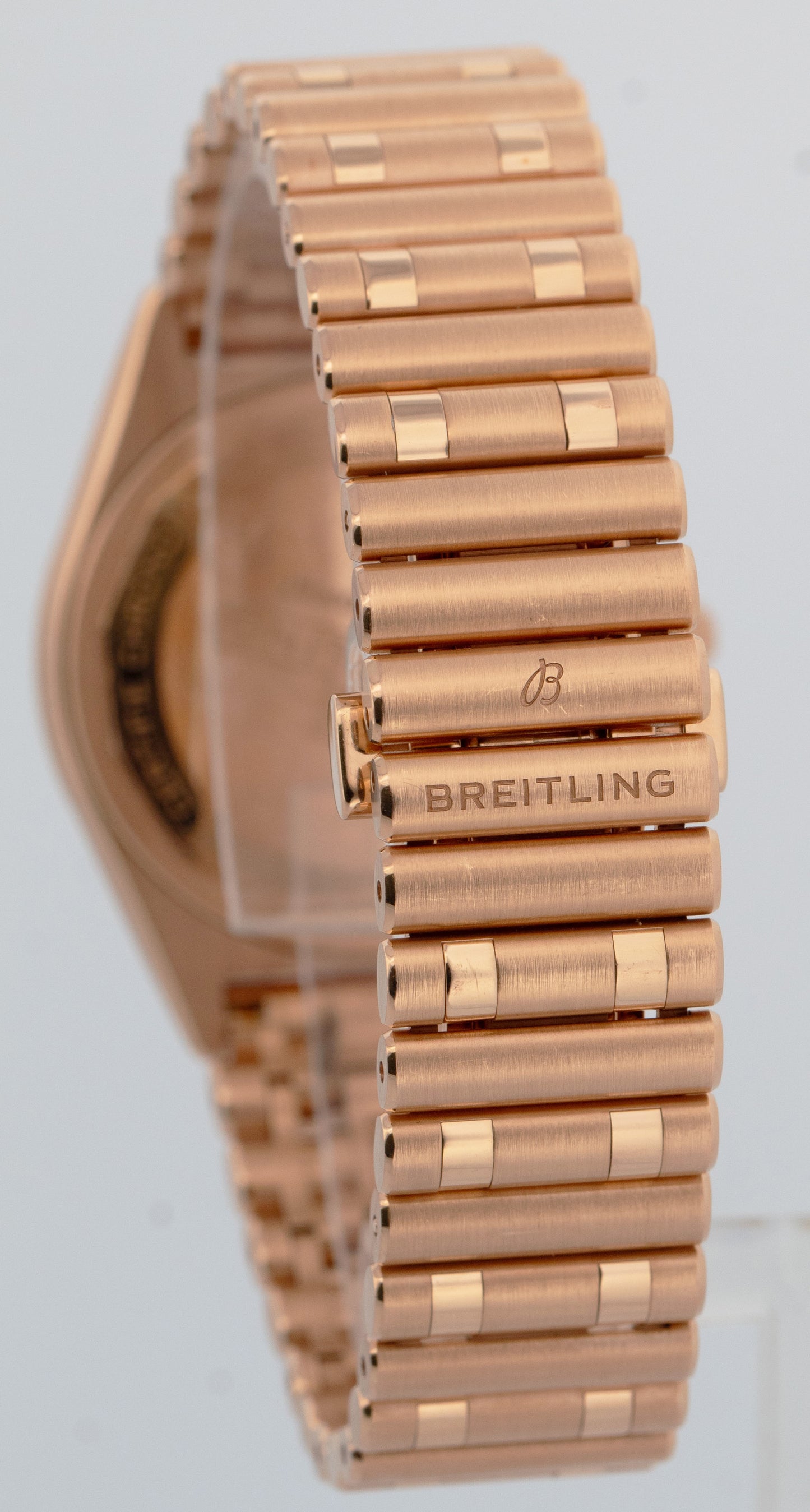 PAPERS Breitling Chronomat 32mm 18K Rose Gold R77310 White Quartz Date Watch BOX