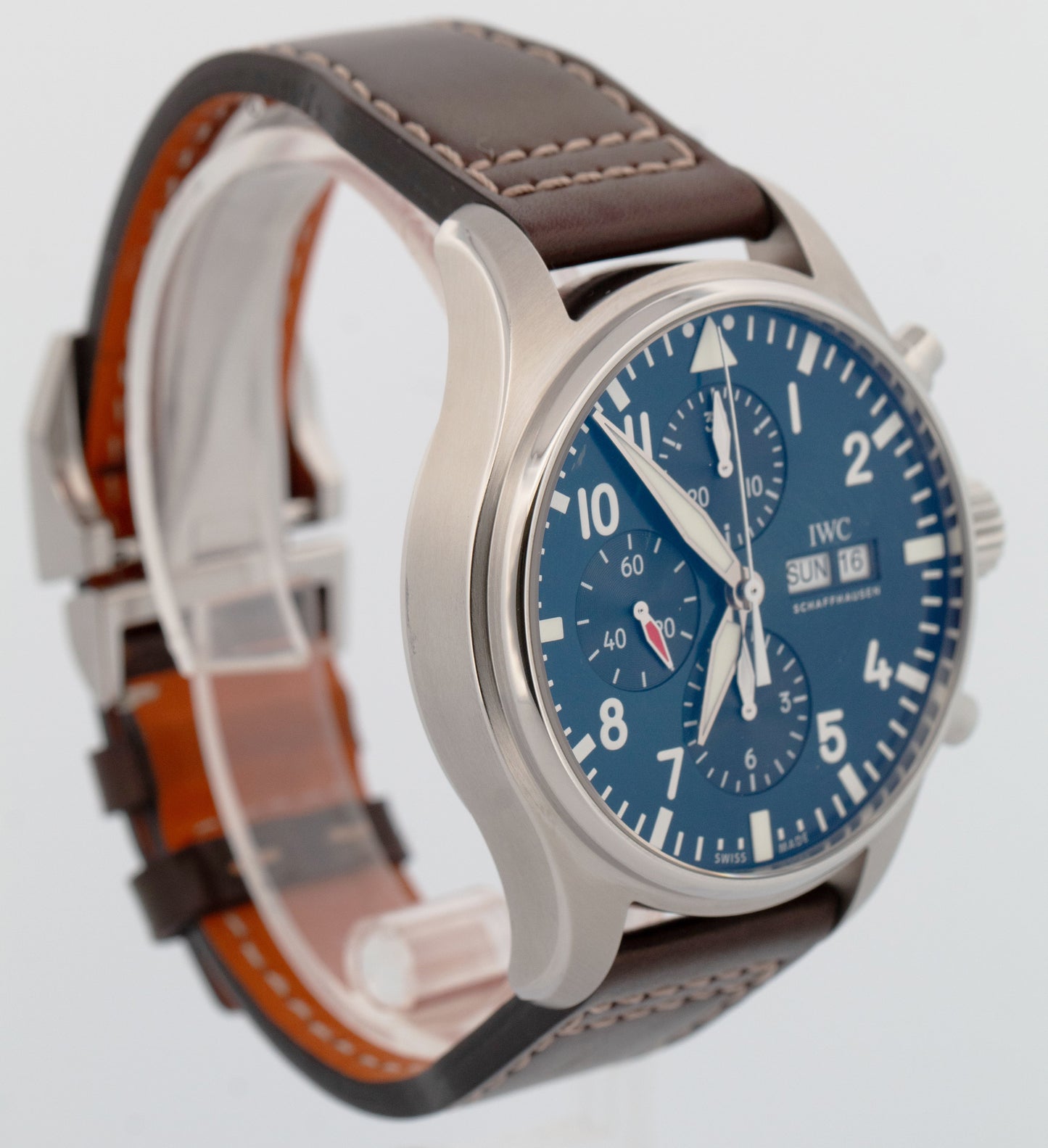 IWC Pilot Le Petit Prince BLUE 43mm Leather Chronograph Automatic IW377714 Watch