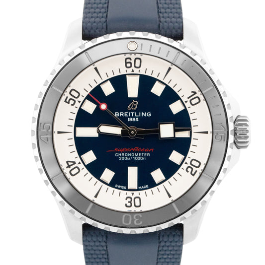 PAPERS Breitling SuperOcean 44mm Blue Steel Watch A17376 Automatic Watch BOX