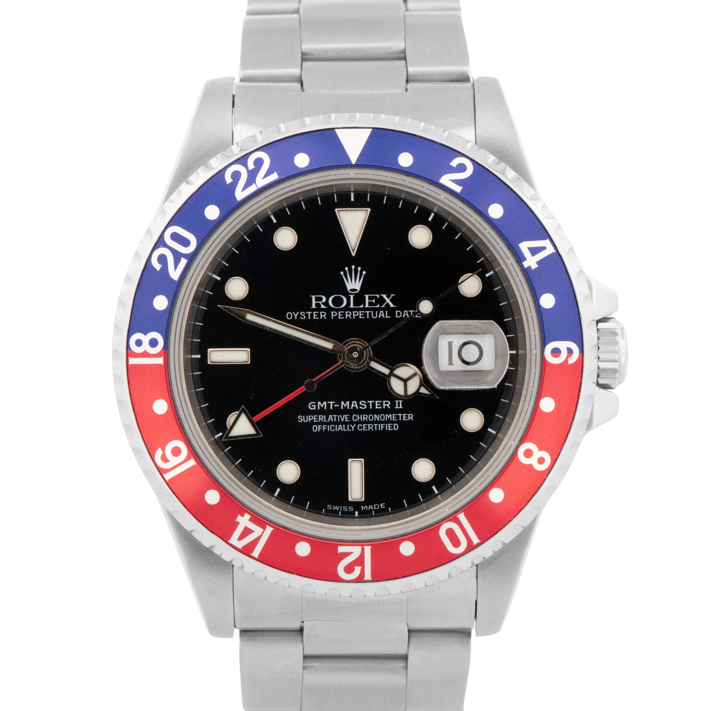 1997 Rolex GMT-Master II Pepsi Stainless Steel Oyster 16710 Watch Box Papers